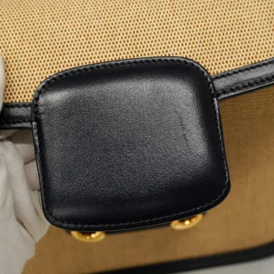 Pre-owned Gucci Beige Navy Canvas Shoulder Bag () In Multi