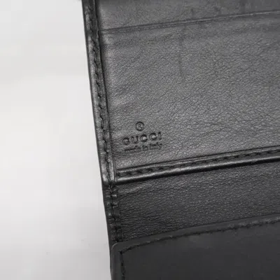 Pre-owned Gucci Black Brown Canvas Long Wallet (bi-fold) () In Multi