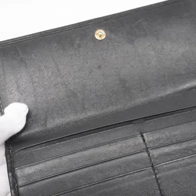 Pre-owned Gucci Black Brown Canvas Long Wallet (bi-fold) () In Multi