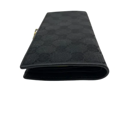 Pre-owned Gucci Black Gg Canvas Leather Wallet (bi-fold) ()