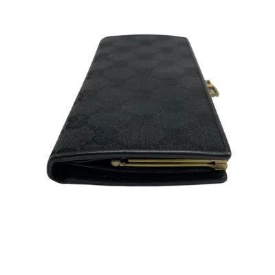 Pre-owned Gucci Black Gg Canvas Leather Wallet (bi-fold) ()