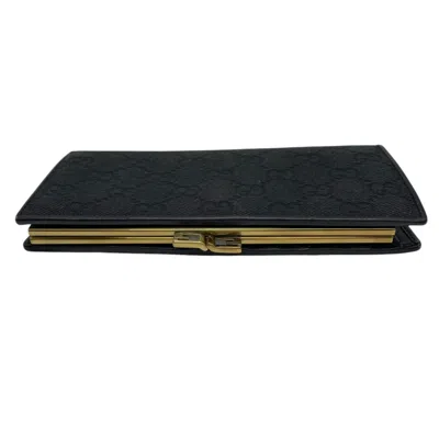 Pre-owned Gucci Black Gg Canvas Leather Wallet (bi-fold) ()