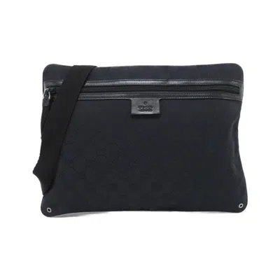 Pre-owned Gucci Black Gg Canvas Shoulder Bag ()