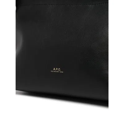 Apc Ninon Black Crossbody Bag With Adjustable Shoulder Strap And Drawstring Closure In Ecoleather Woman In Black
