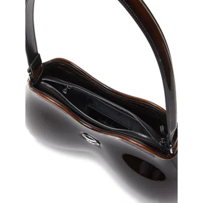 Diesel Curved Glossy Shoulder Bag Handle In Brown