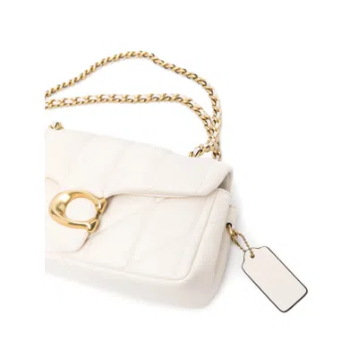 Coach Quilted Leather Crossbody Bag With Chain Strap In White