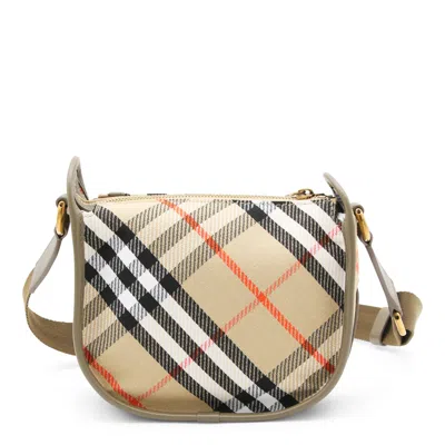 Burberry Embroidered Canvas Mini Messenger B Clip Crossbody Bag In Multi