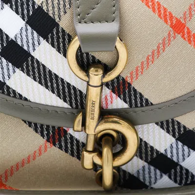 Burberry Embroidered Canvas Mini Messenger B Clip Crossbody Bag In Multi