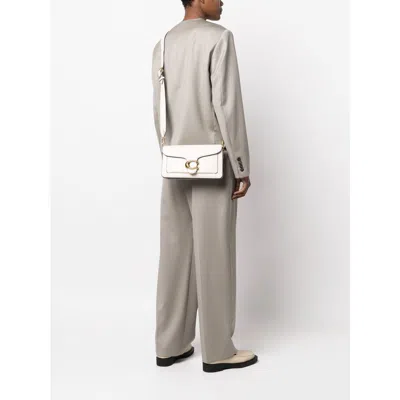 Coach Tabby 26 Leather Shoulder Bag In White