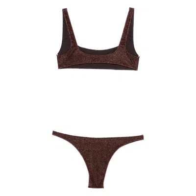 Oseree Square Neck Beachwear In Brown