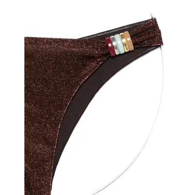 Oseree Glitter Embellished Beachwear In Brown
