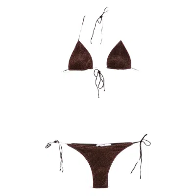 Oseree Triangle Beachwear In Brown
