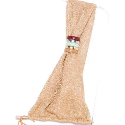 Oseree Two-piece Lace-up Bikini Set In Neutral