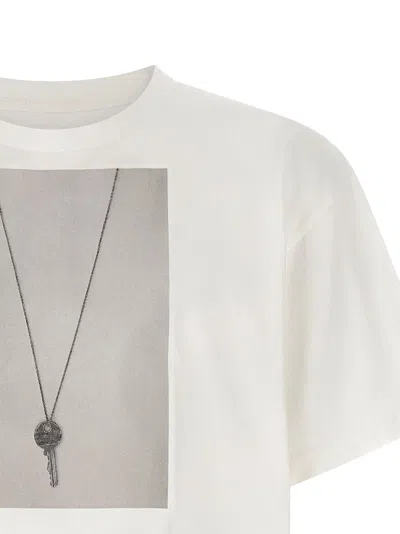 Mm6 Maison Margiela T-shirt With A Digitally Inspired Key Print On The Chest In White