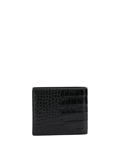 Tom Ford Crocodile Print Leather Wallet Wallets & Card Holders Black