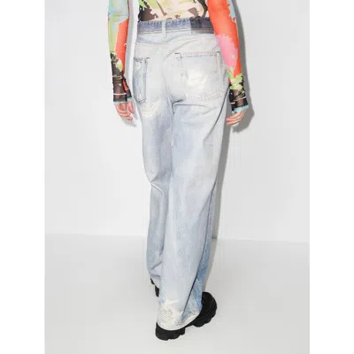 Our Legacy High Waist Boyfriend Jeans With Distressed Finish In Blue