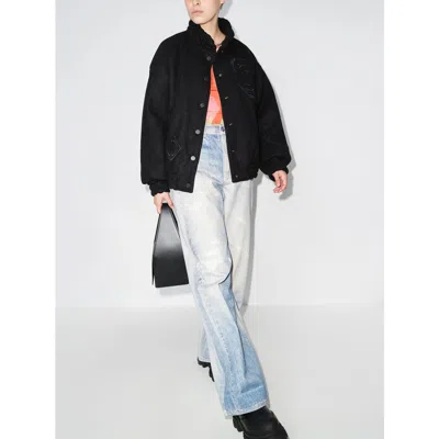 Our Legacy High Waist Boyfriend Jeans With Distressed Finish In Blue