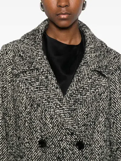 Dolce & Gabbana Herringbone Long Coat Double Breasted Virgin Wool