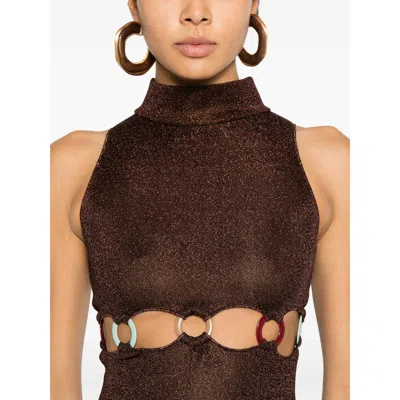 Oseree Cut-out High-neck Dress In Multi