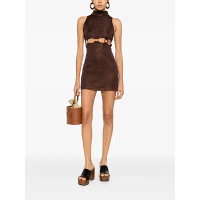 Oseree Cut-out High-neck Dress In Multi