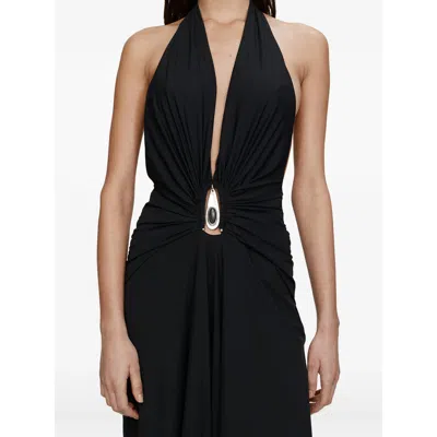 Christopher Esber Crystal Pendant Ruched Dress