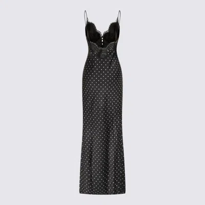 Self-portrait Self Portrait Polka Dot Long Dress In Black