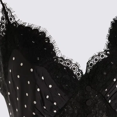 Self-portrait Self Portrait Polka Dot Long Dress In Black