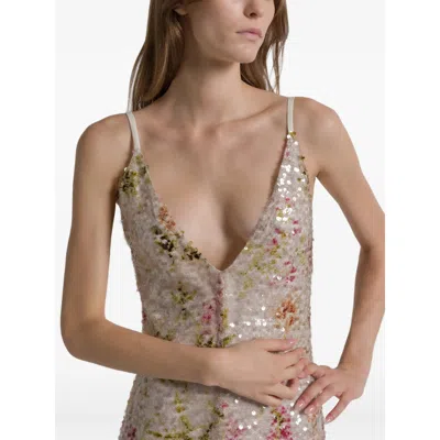 Alberta Ferretti Printed Sequins Long Dress Clothing In Multi
