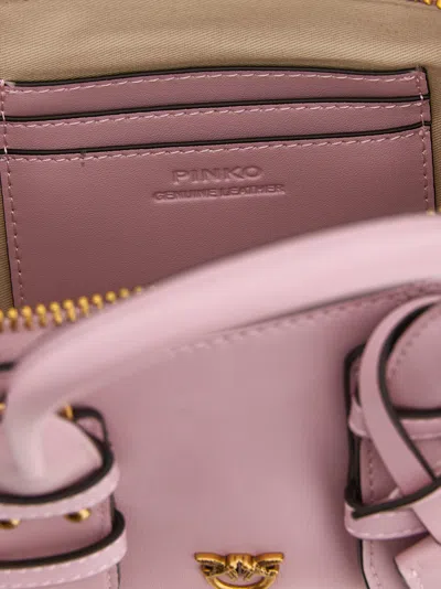 Pinko Love Birds Bowling Leather Handbag