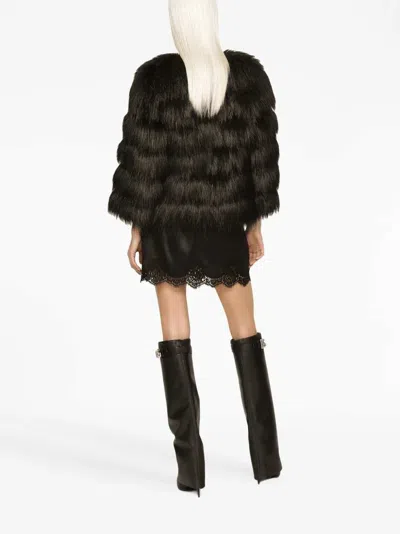 Dolce & Gabbana Faux Fur Cropped Jacket Long Sleeves