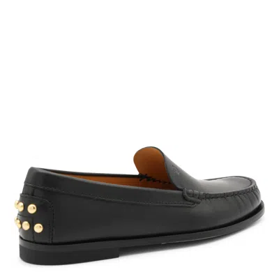 Tod's Black Loafers With Embossed Logo And Stud Details On The Back In Leather Woman