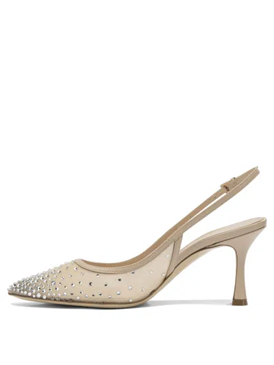 Ninalilou 75mm Crystal-embellished Slingback Pumps In Neutral