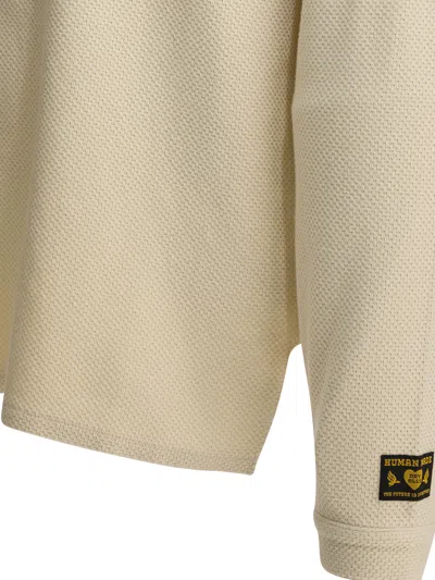 Human Made Long Sleeve Henley T-shirt Text Print In Neutral