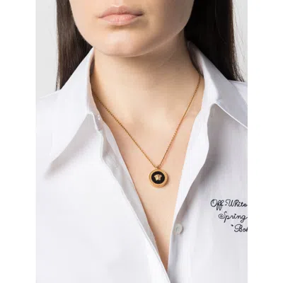 Versace Circular Medusa Necklace In Gold