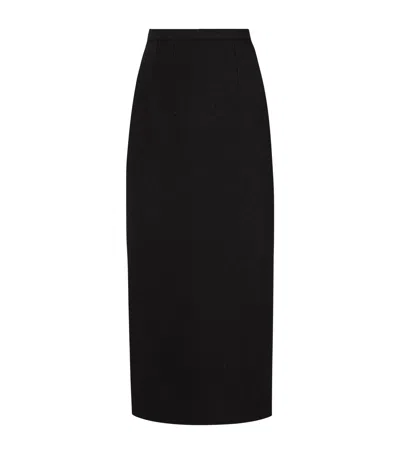 Dolce & Gabbana Virgin Wool Midi Skirt In Black