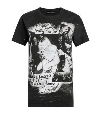 Dolce & Gabbana Cotton Graphic T-shirt In Animal Print