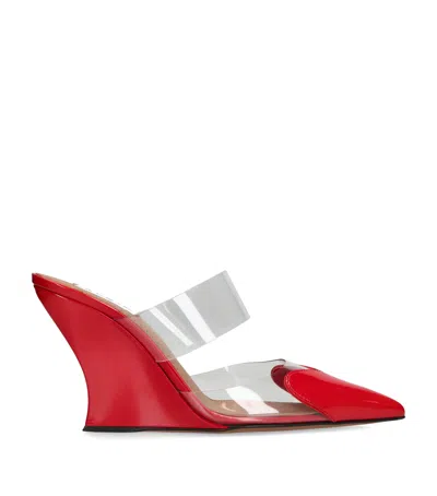 Alaïa Patent Coeur Mules 90 In Red