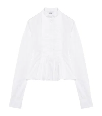 Alexander Mcqueen Cotton Pleated Blouse In White