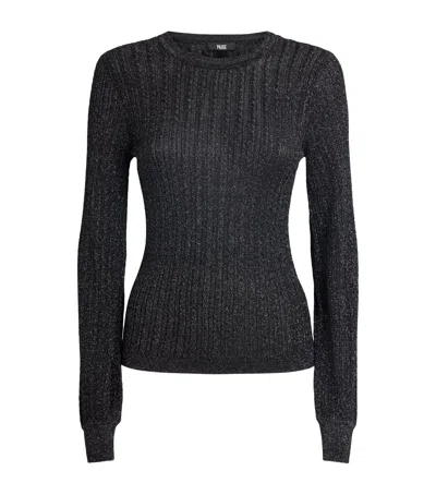 Paige Ribbed Sparkle Adela Sweater In Black