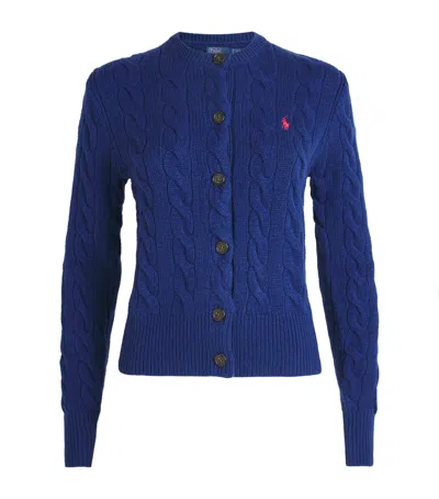 Polo Ralph Lauren Wool-cashmere Cable-knit Cardigan In Multi