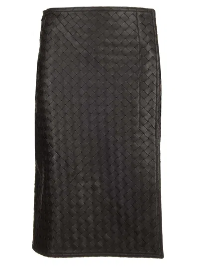 Bottega Veneta Leather Pencil Skirt Knitwear Brown In Brown