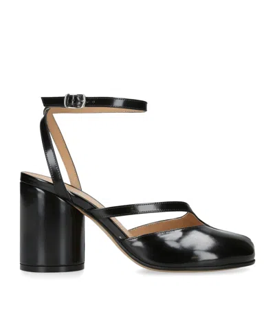 Maison Margiela Tabi Sandals In Brushed Leather In Black