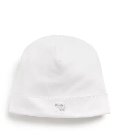 Kissy Kissy Pima Cotton Embroidered Sheep Hat In White