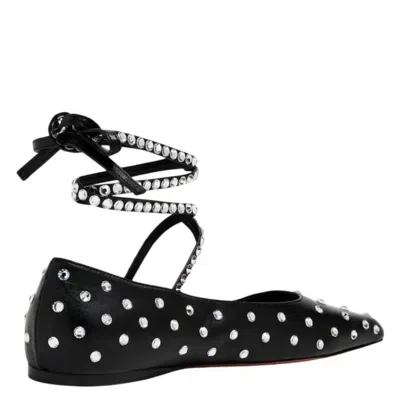 Amina Muaddi Ane Crystal Embellished Ballerina Flats In Black