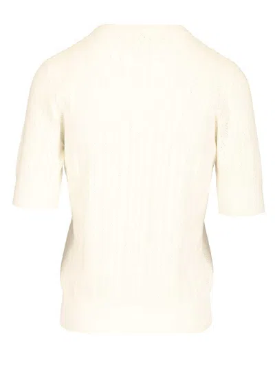 Lisa Yang Nika Tee Sweater Lace Dimond Openwork Knitwear White In Multi