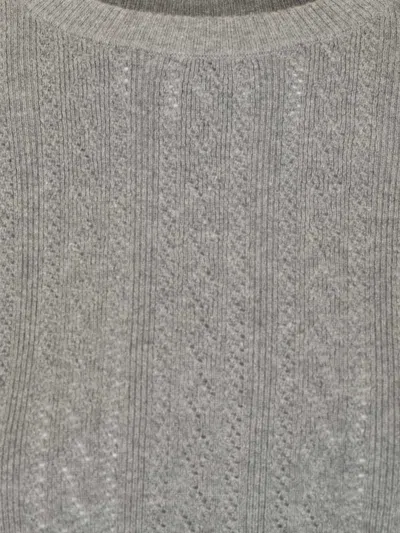 Lisa Yang Nika Tee Sweater Lace Dimond Openwork Knitwear Grey In Multi