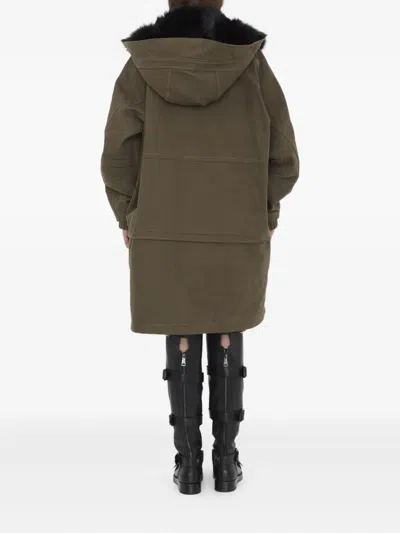 Dolce & Gabbana Padded Coat With Faux Fur Trim In Multi