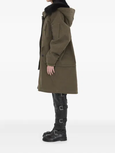 Dolce & Gabbana Padded Coat With Faux Fur Trim In Multi