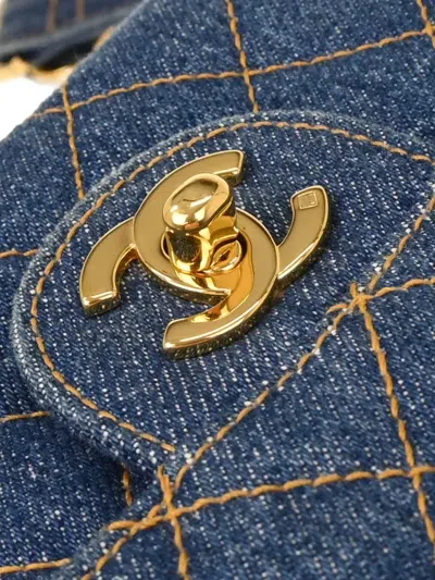 Pre-owned Chanel 1996-1997 Denim Backpack In Blue