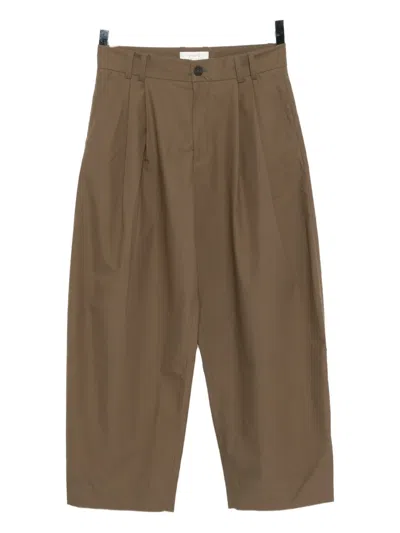 Studio Nicholson Pleated Yale Trousers In Brown